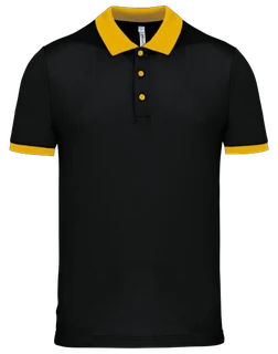 Polo manches courtes col jaune Homme