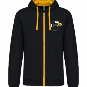 sweat zippe jaune noir homme