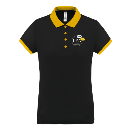 polo noir et jaune femme