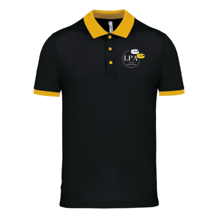 polo noir et jaune homme