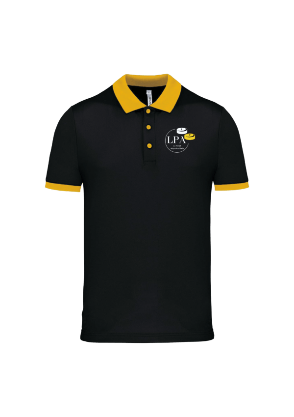 polo noir et jaune homme